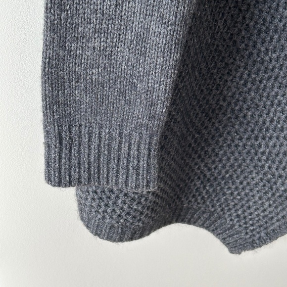 Vince Gray Wool Yak Textured Honeycomb Chunky Knit Open Cardigan - Picture 6 of 16